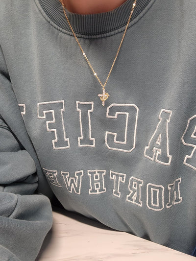 Customer wearing the necklace
