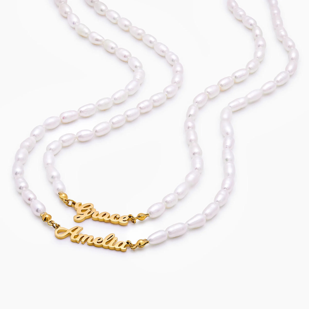 Custom Freshwater Pearl Name Necklace