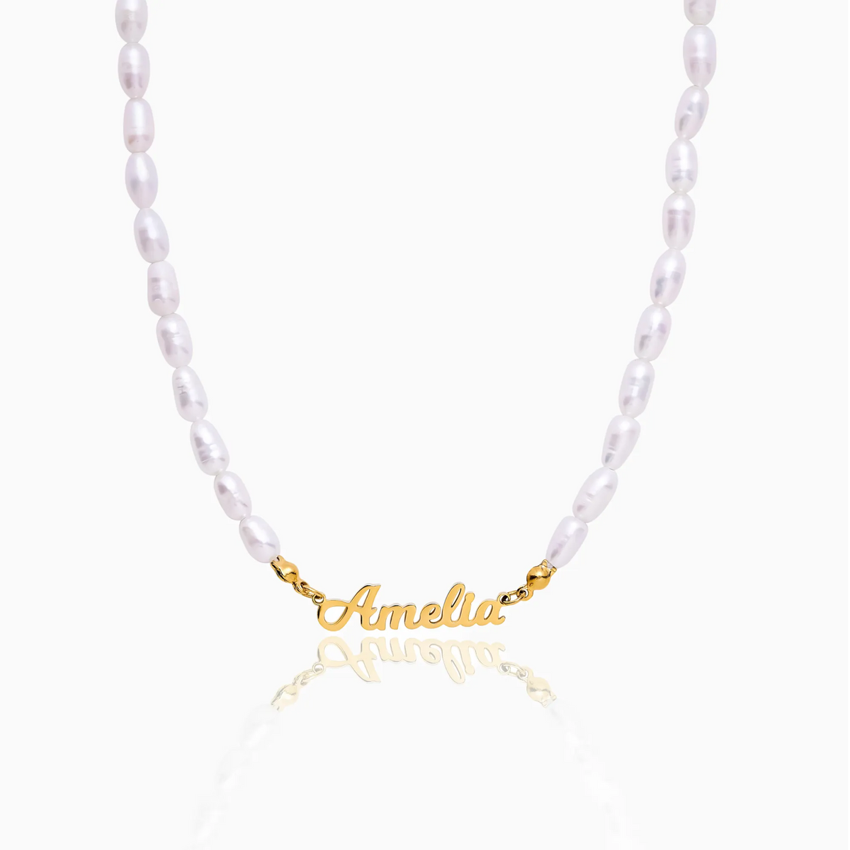 Custom Freshwater Pearl Name Necklace